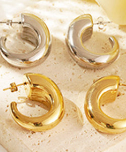 Stainless steel  hollow earrings