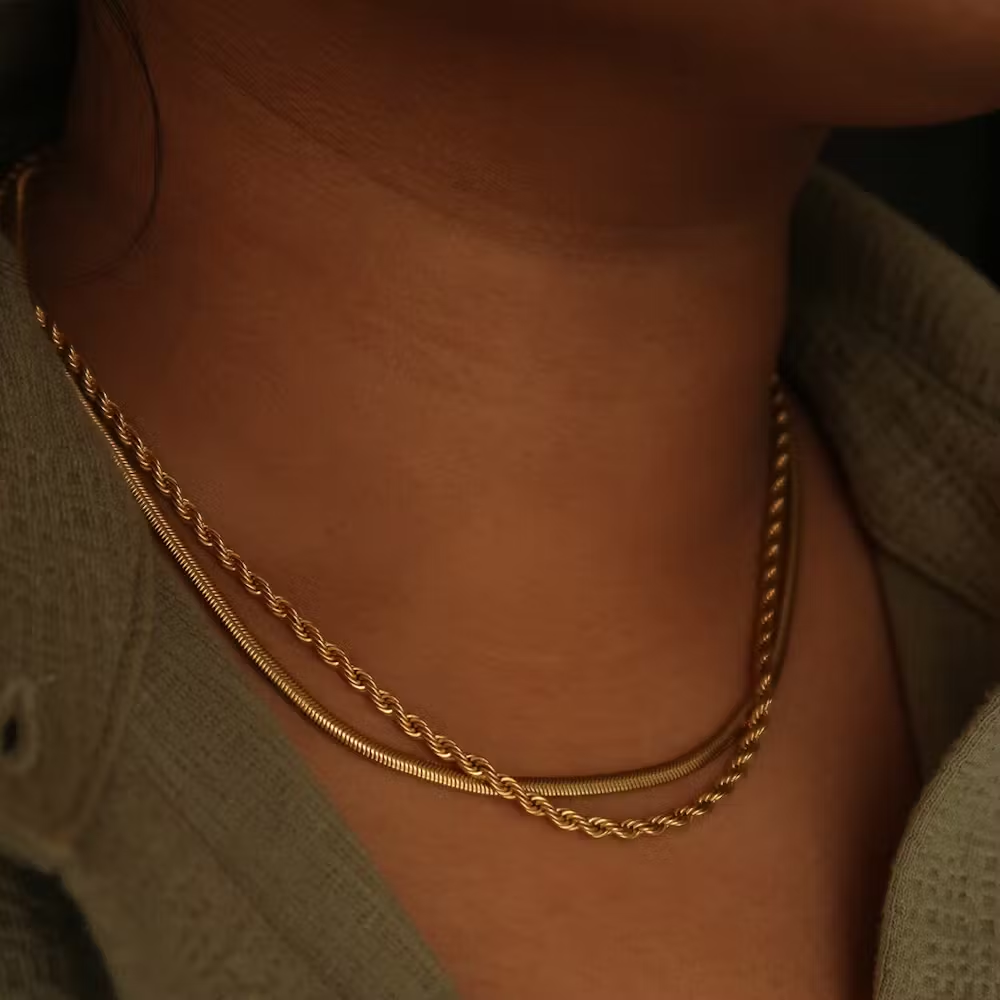 Stainless Steel Rope Chain Necklace 3mm