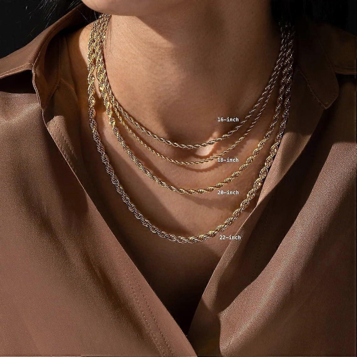 Stainless Steel Rope Chain Necklace 3mm