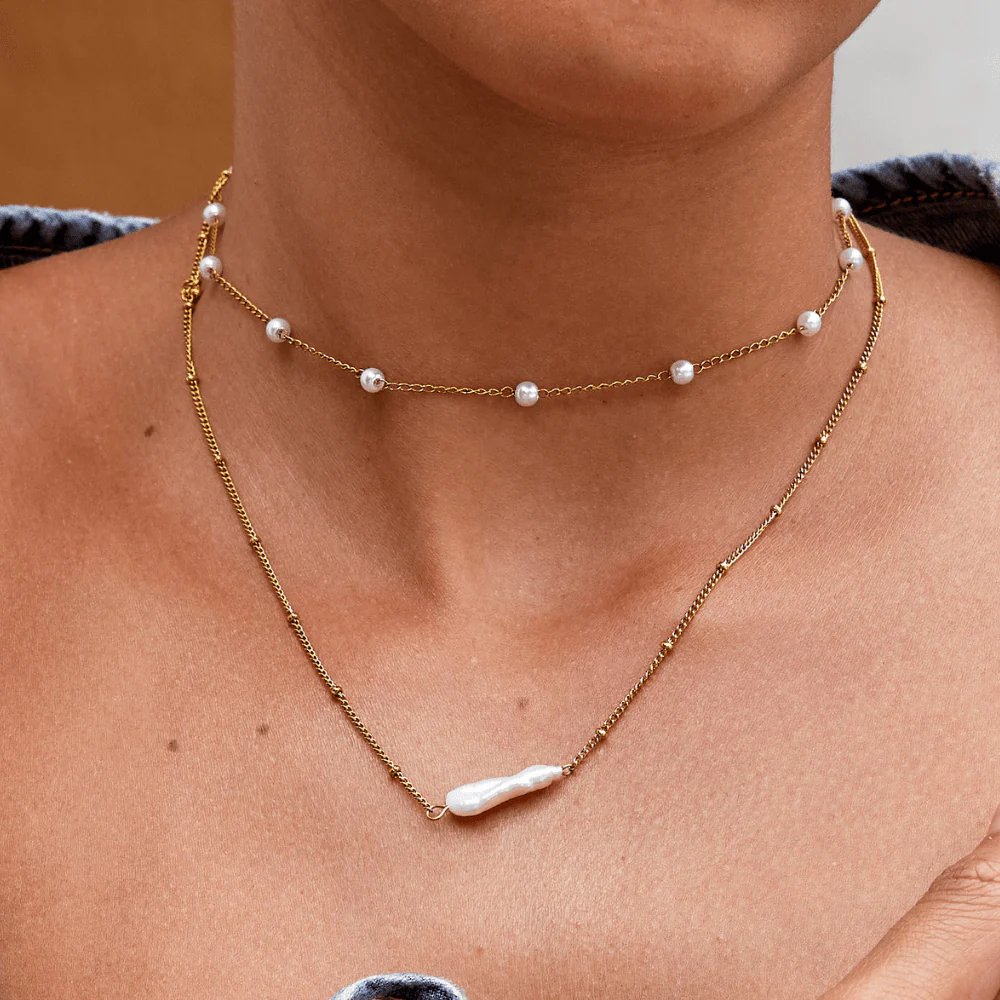 Natural Baroque Pearl Necklace Adjustable