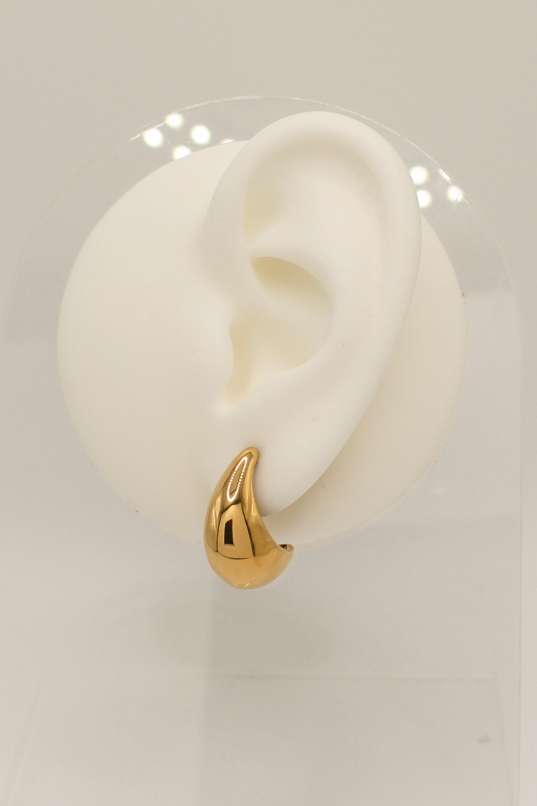 PVD Gold Stainless Steel Teardrop Earring Stud