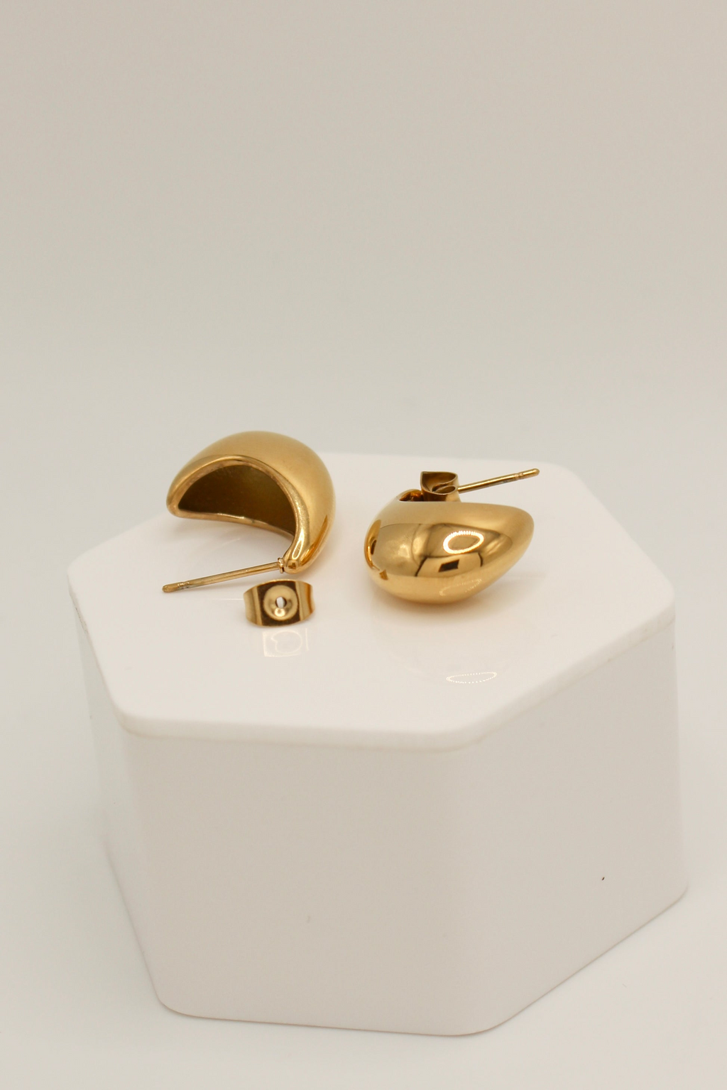 PVD Gold Stainless Steel Teardrop Earring Stud