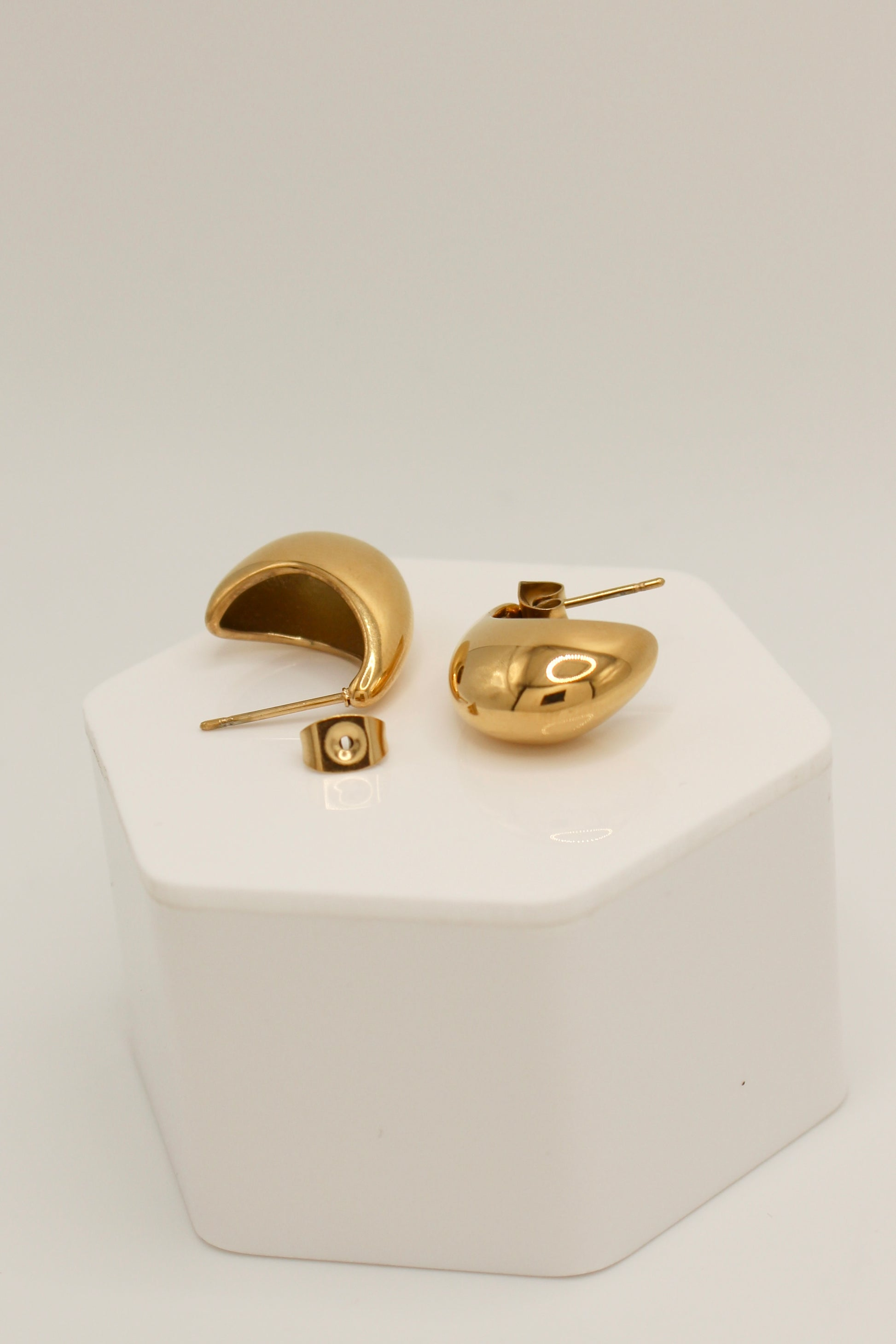 PVD Gold Stainless Steel Teardrop Earring Stud