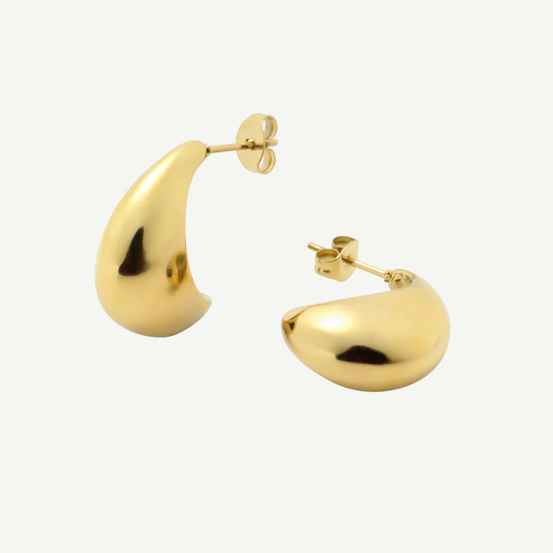 PVD Gold Stainless Steel Teardrop Earring Stud