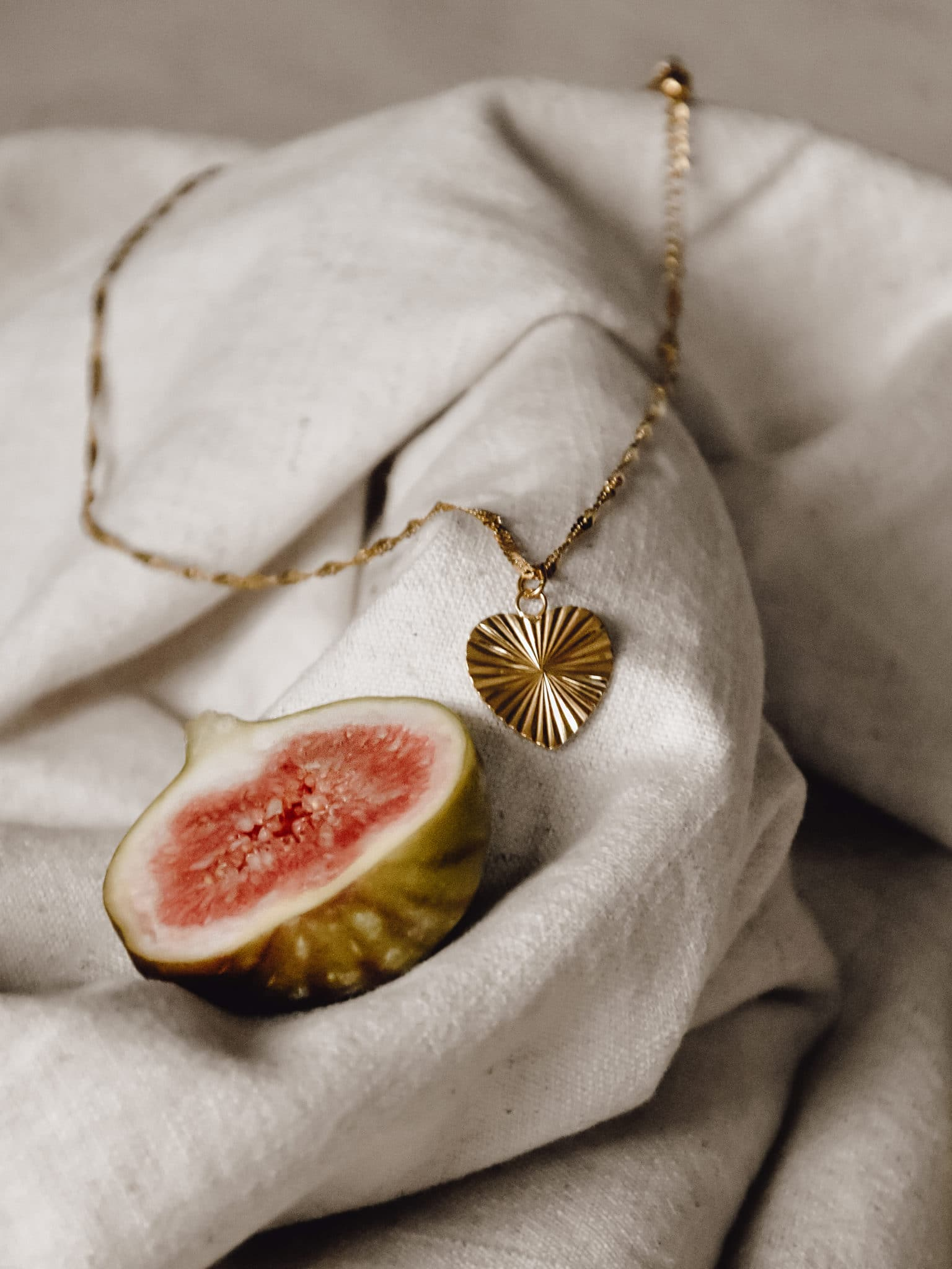 Gold Sunburst Heart Necklace