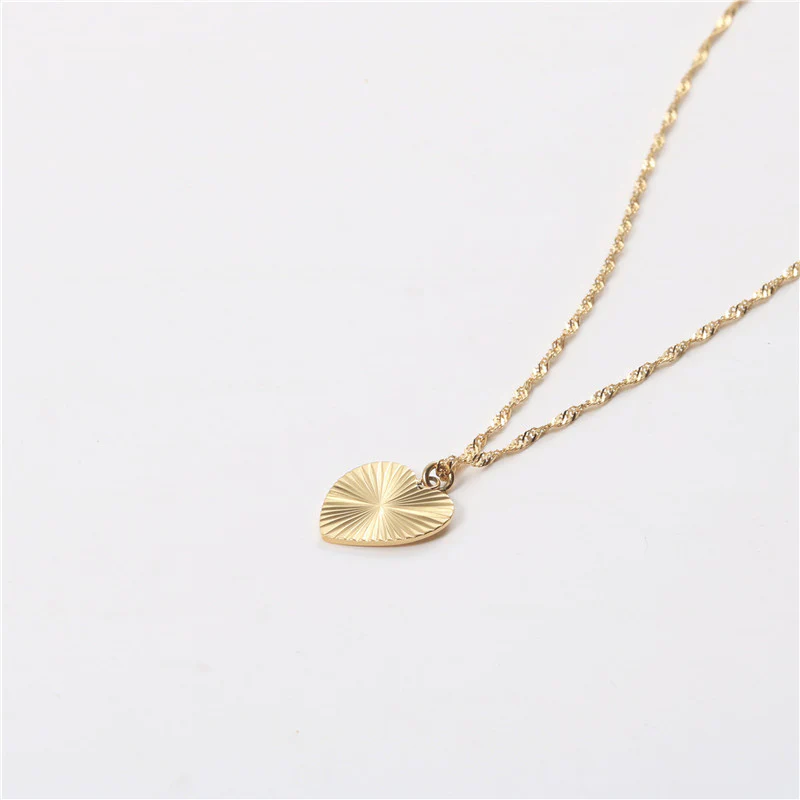 Gold Sunburst Heart Necklace