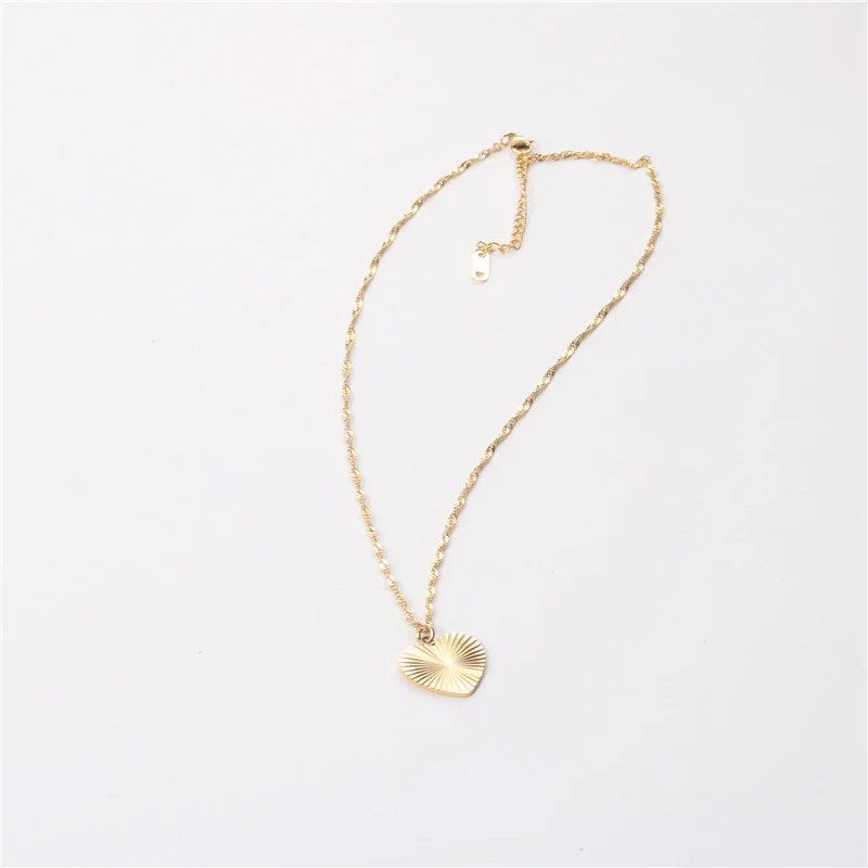 Gold Sunburst Heart Necklace