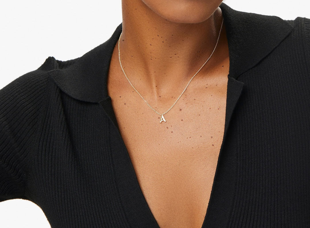 Dainty Stainless Steel Initial Letter Necklace