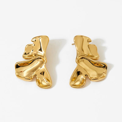 Minimalist Classic Style Argyle 316 Stainless Steel 14K Gold Plated Stainless Steel Earrings