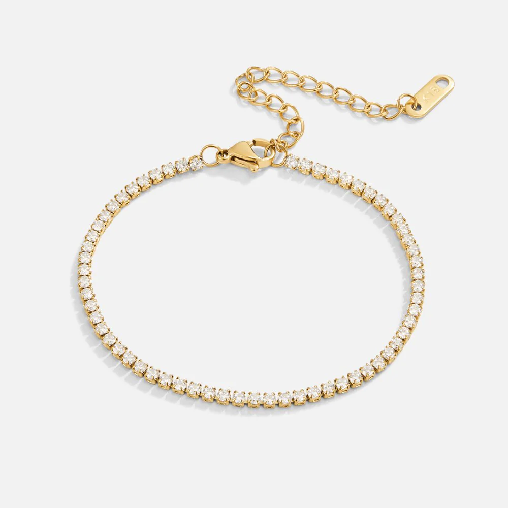 Gold CZ Tennis Bracelet
