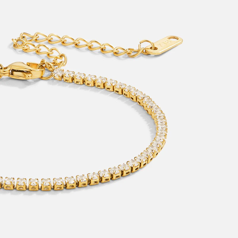 Gold CZ Tennis Bracelet