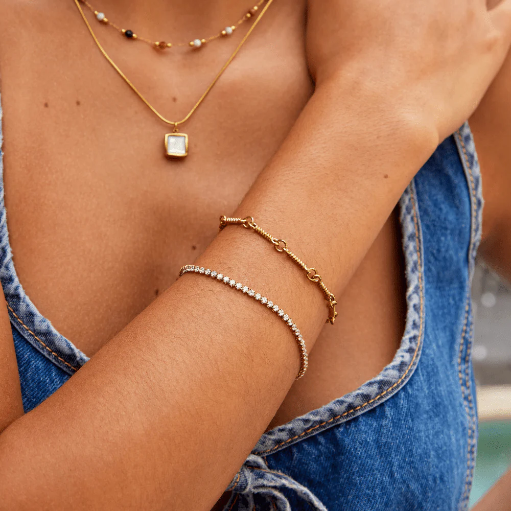 Gold CZ Tennis Bracelet