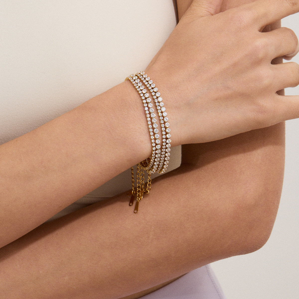 Gold CZ Tennis Bracelet