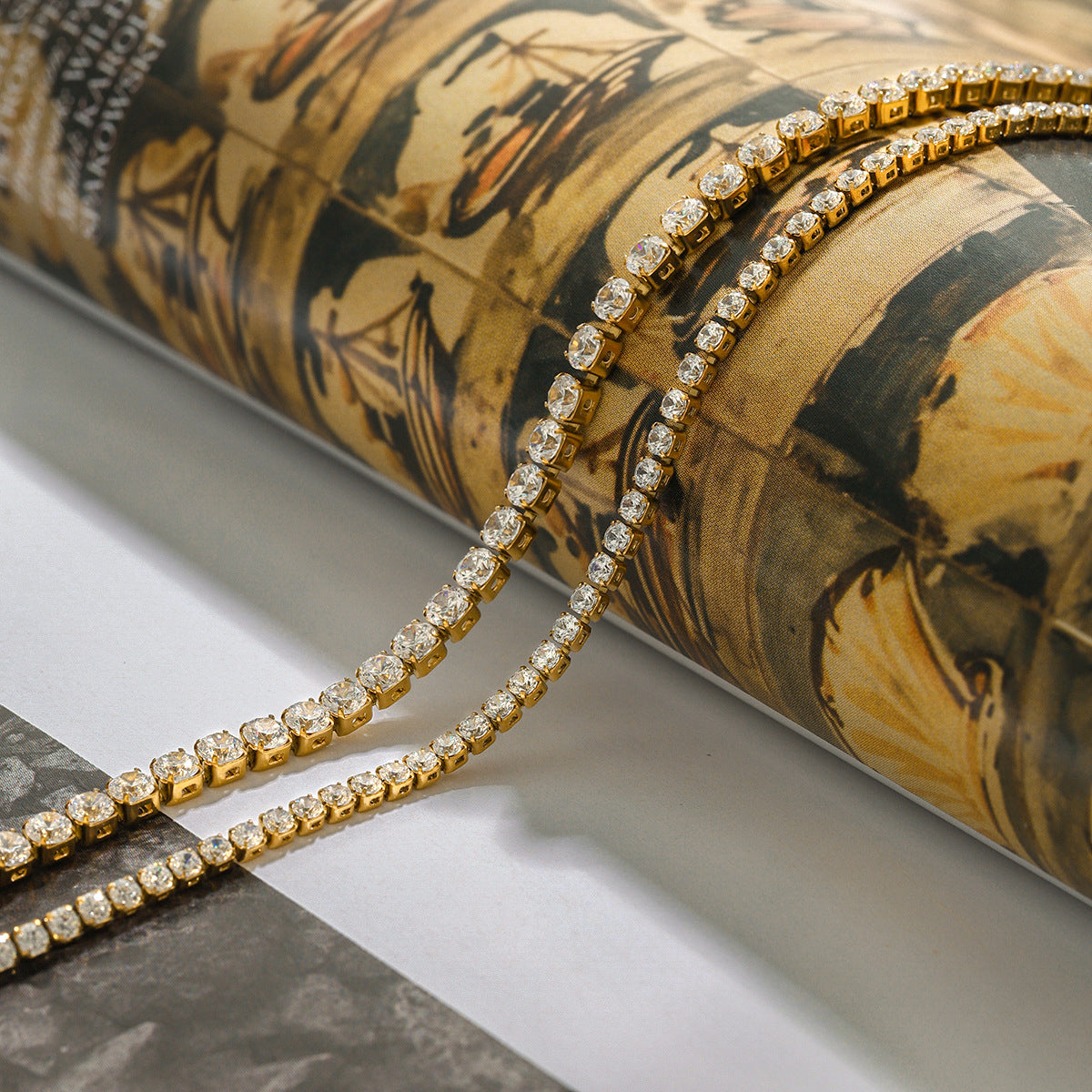 Gold CZ Tennis Bracelet