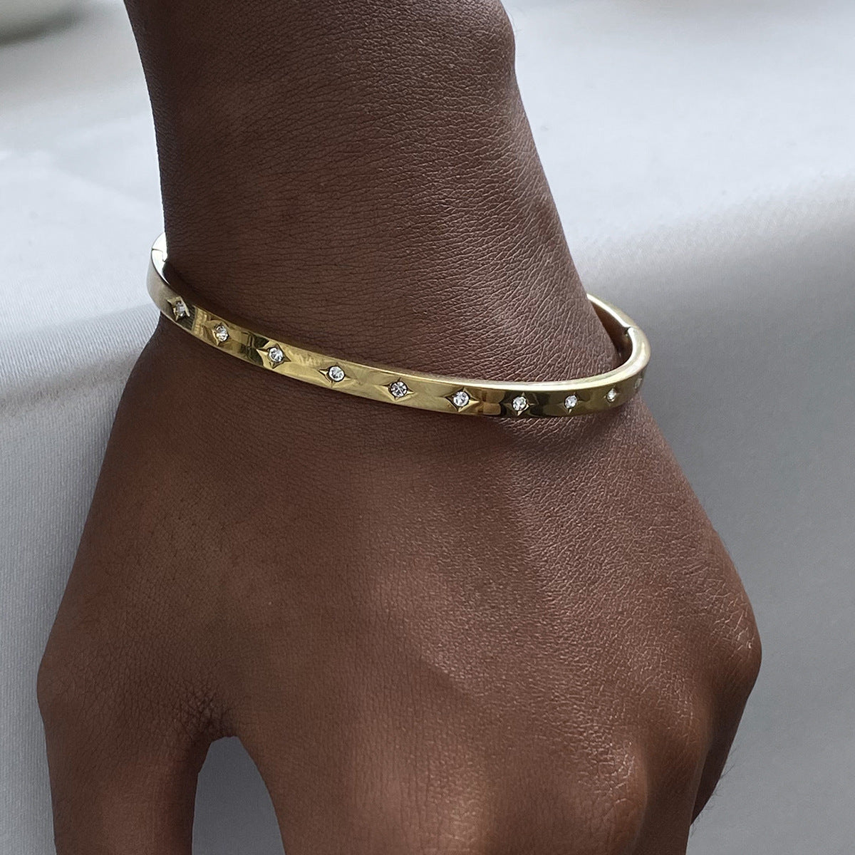 Twinkle Star CZ Bangle Bracelet