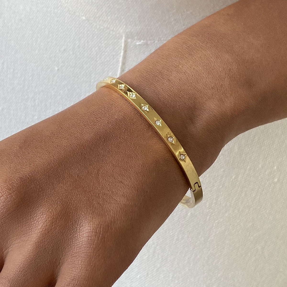 Twinkle Star CZ Bangle Bracelet