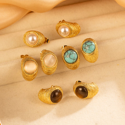 Cat's Eye Drop Earrings