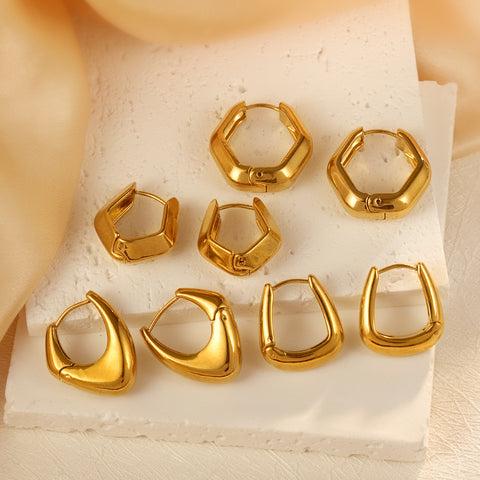 304 Stainless Steel Triangle Dangle Earrings for Women | 18K Gold Plated | Wholesale