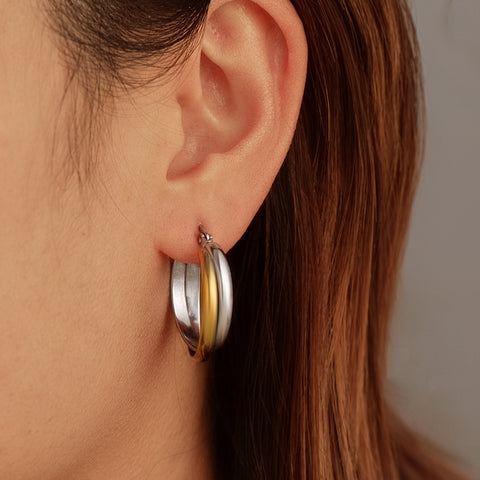 Stainless Steel Circle Dangle Earrings for Women | Plated | Wholesale