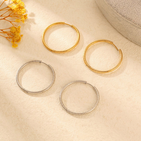 Stainless Steel Circle Ear Cuff Earrings for Women | Plated | Wholesale