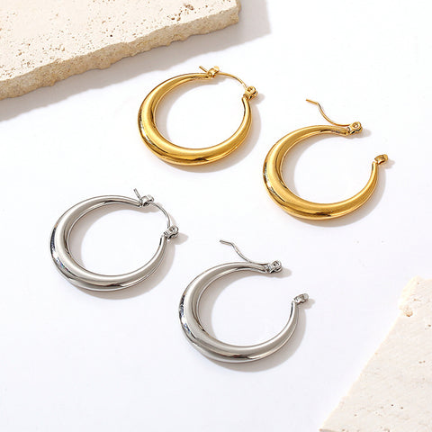 Stainless Steel Circle Dangle Earrings for Women | Plated | Wholesale