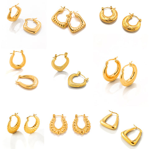 Stainless Steel Geometric Dangle Earrings for Women | Plated | Wholesale
