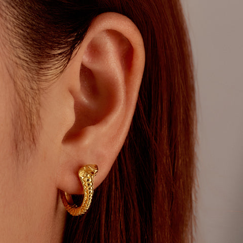Stainless Steel C Shape Stud Earrings for Women | 18K Gold Plated | Wholesale