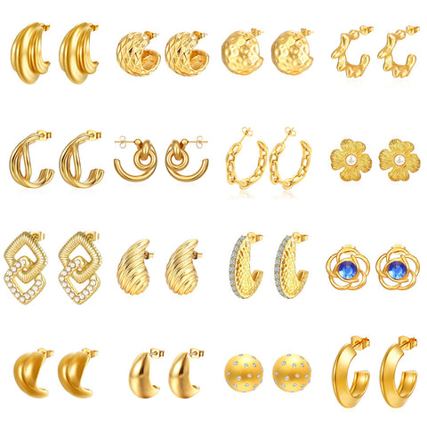 304 Stainless Steel Dangle Earrings for Women | Gold Plated | Wholesale