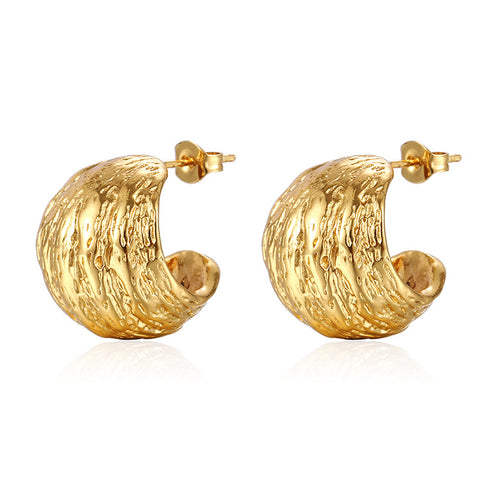 Stainless Steel Hollow Out Semi Circle Dangle Earrings for Women | Plated | Wholesale