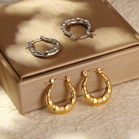 Stainless Steel Circle Dangle Earrings for Women | Plated | Wholesale