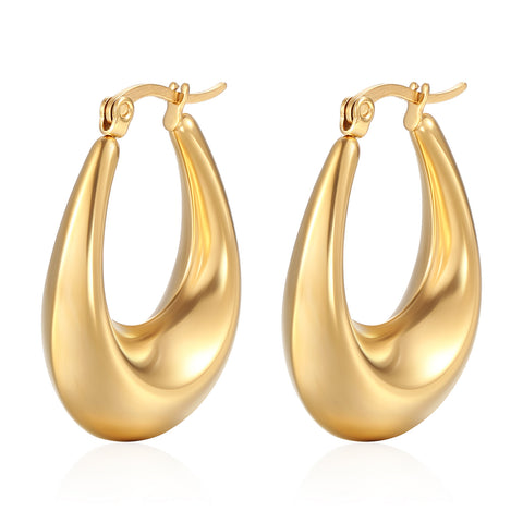 Stainless Steel Oval Dangle Earrings for Women | Plated | Wholesale