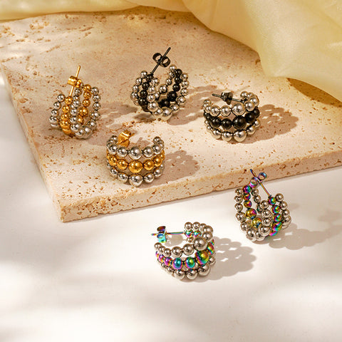 Stainless Steel Geometric Circle Drop Earrings for Women | Gold Plated & more | Wholesale