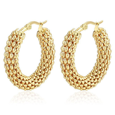 Stainless Steel Circle Dangle Earrings for Women | Plated | Wholesale