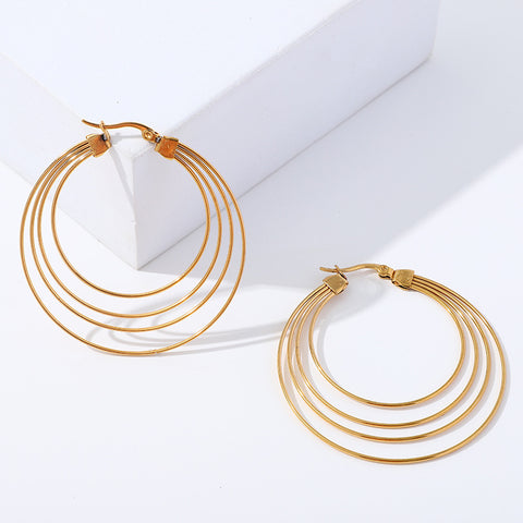 Stainless Steel Circle Dangle Earrings for Women | Plated | Wholesale
