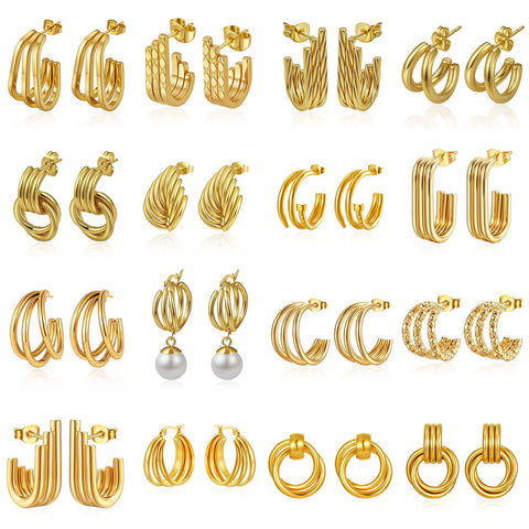 304 Stainless Steel Geometric Dangle Earrings for Women | Plated | Wholesale