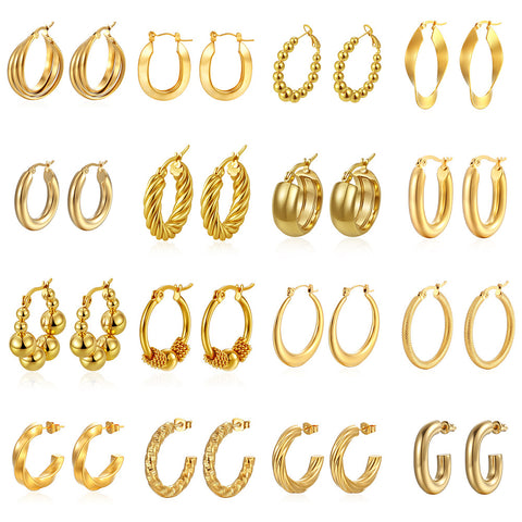 304 Stainless Steel Circle Dangle Earrings for Women | Plated | Wholesale