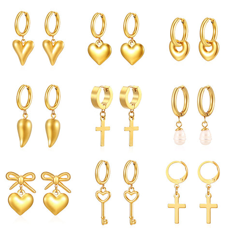 Stainless Steel Teardrop Dangle Earrings for Women | Plated | Wholesale