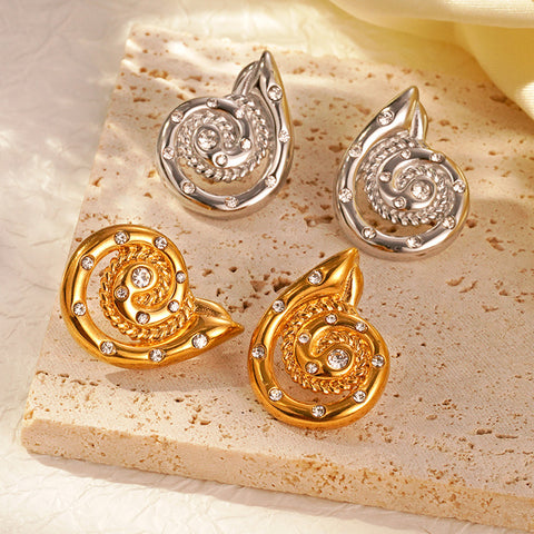 Stainless Steel Teardrop Stud Earrings for Women | Plated | Wholesale