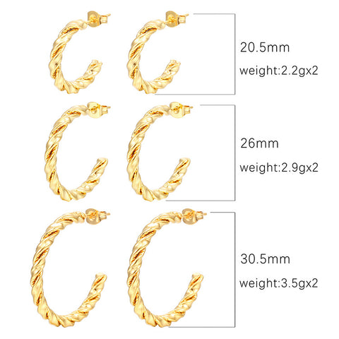 Stainless Steel Twisted Circle Dangle Earrings for Women | Plated | Wholesale