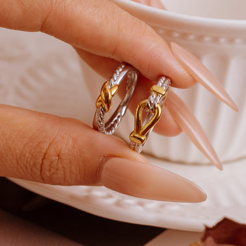 304 Stainless Steel Twisted Band Ring for Women | PVD Plated | Wholesale