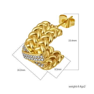 Stainless Steel C Shape Stud Earrings for Women | Plated | Wholesale
