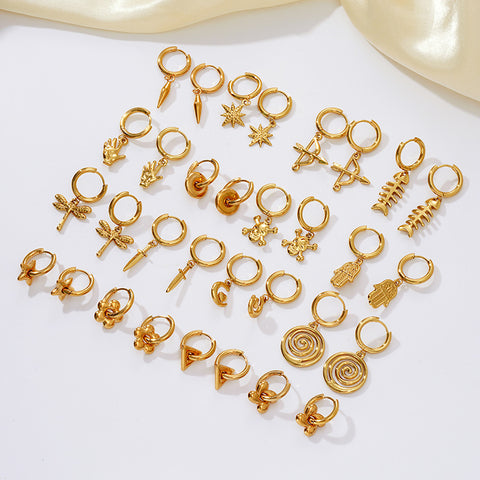 Stainless Steel Welded Circle Dangle Earrings for Women | Plated | Wholesale