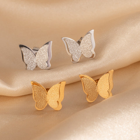 304 Stainless Steel Western Butterfly Stud Earrings for Women | Gold Plated & more