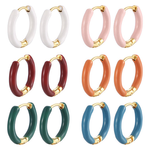 Stainless Steel Circle Dangle Earrings for Women | Enamel | Wholesale