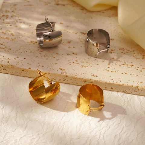 Stainless Steel Circle Drop Earrings for Women | Plated | Wholesale
