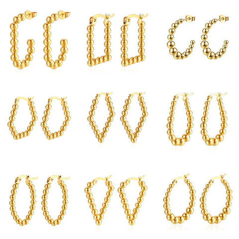 Stainless Steel Solder Geometric Dangle Earrings for Women | Plated | Wholesale