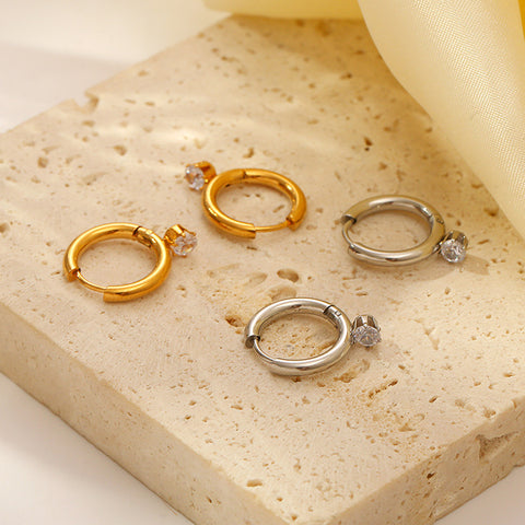 Stainless Steel Circle Dangle Earrings for Women | Plated | Wholesale