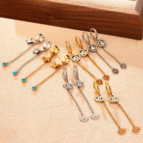 Stainless Steel Oval Dangle Earrings for Women | Gold Plated & more | Wholesale