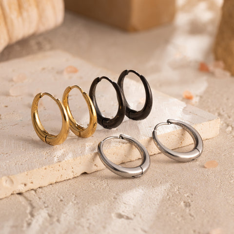 Stainless Steel Circle Ear Cuff Earrings for Women | 18K Gold Plated | Wholesale