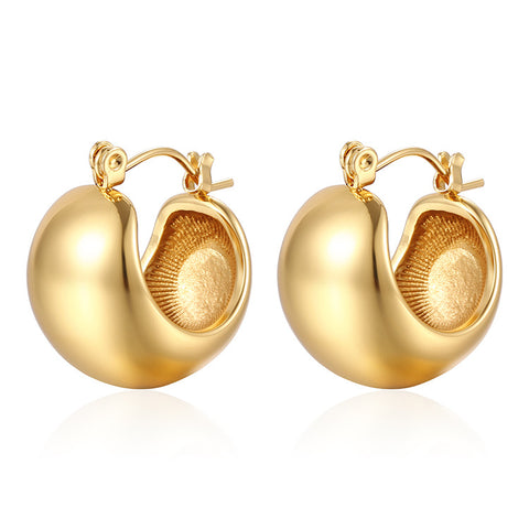 Stainless Steel Circle Stud Earrings for Women | Plated | Wholesale